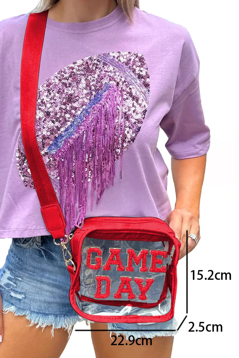 GAME DAY Rugby Football Clear Shoulder Bag