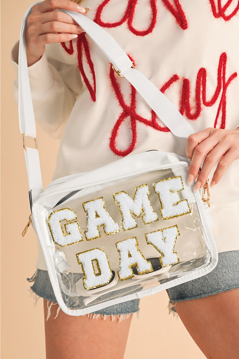 GAME DAY Rugby Football Clear Shoulder Bag