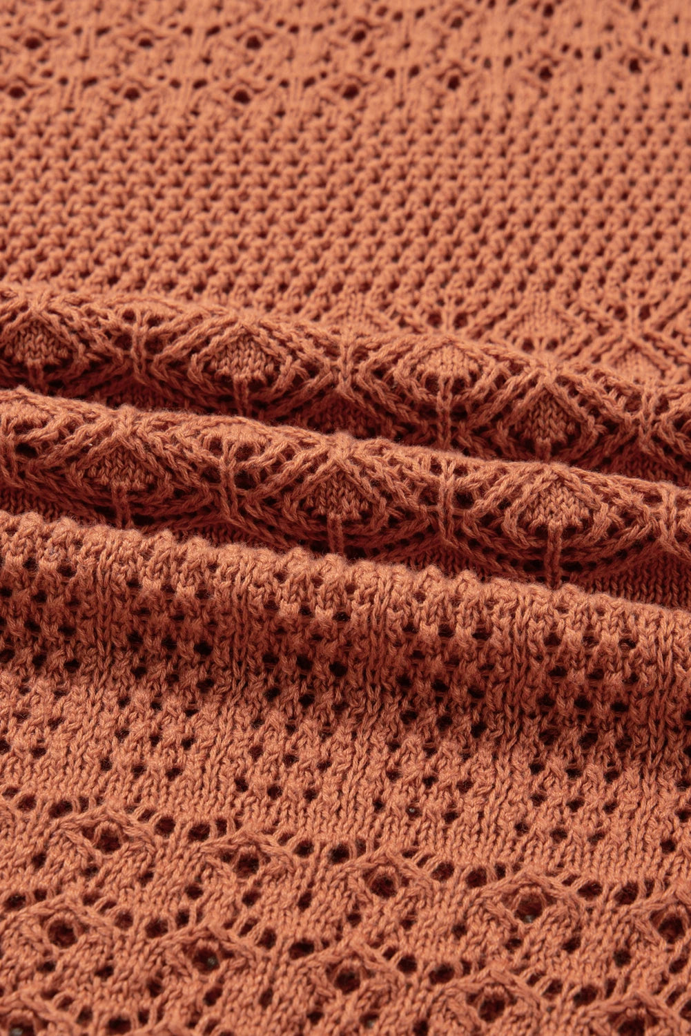 Redwood Burl Mixed Pattern Knitted Open Front Plus Cardigan