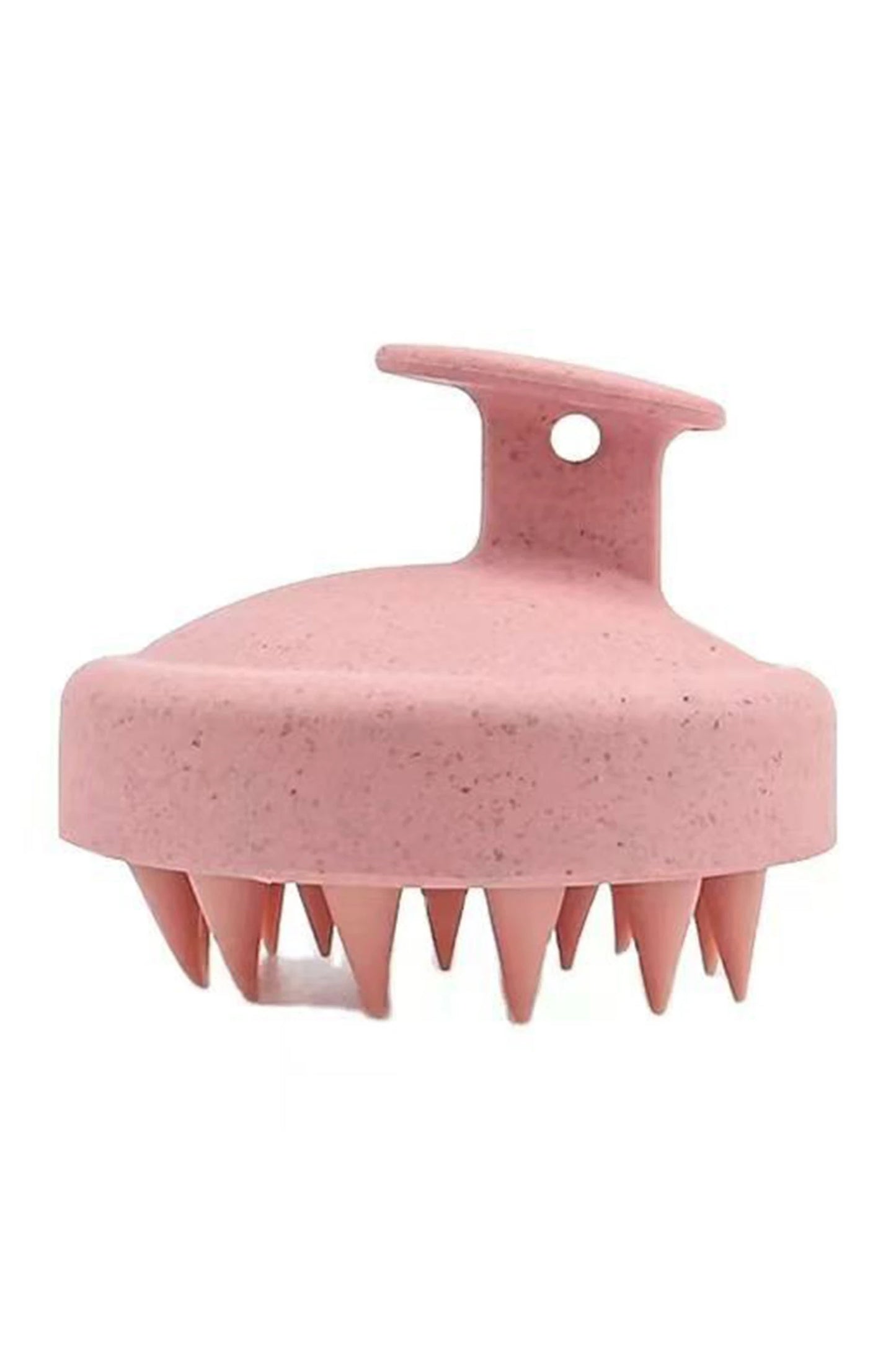 Gossamer Pink Wheat Straw Silicone Scalp Scrubber Shampoo Brush