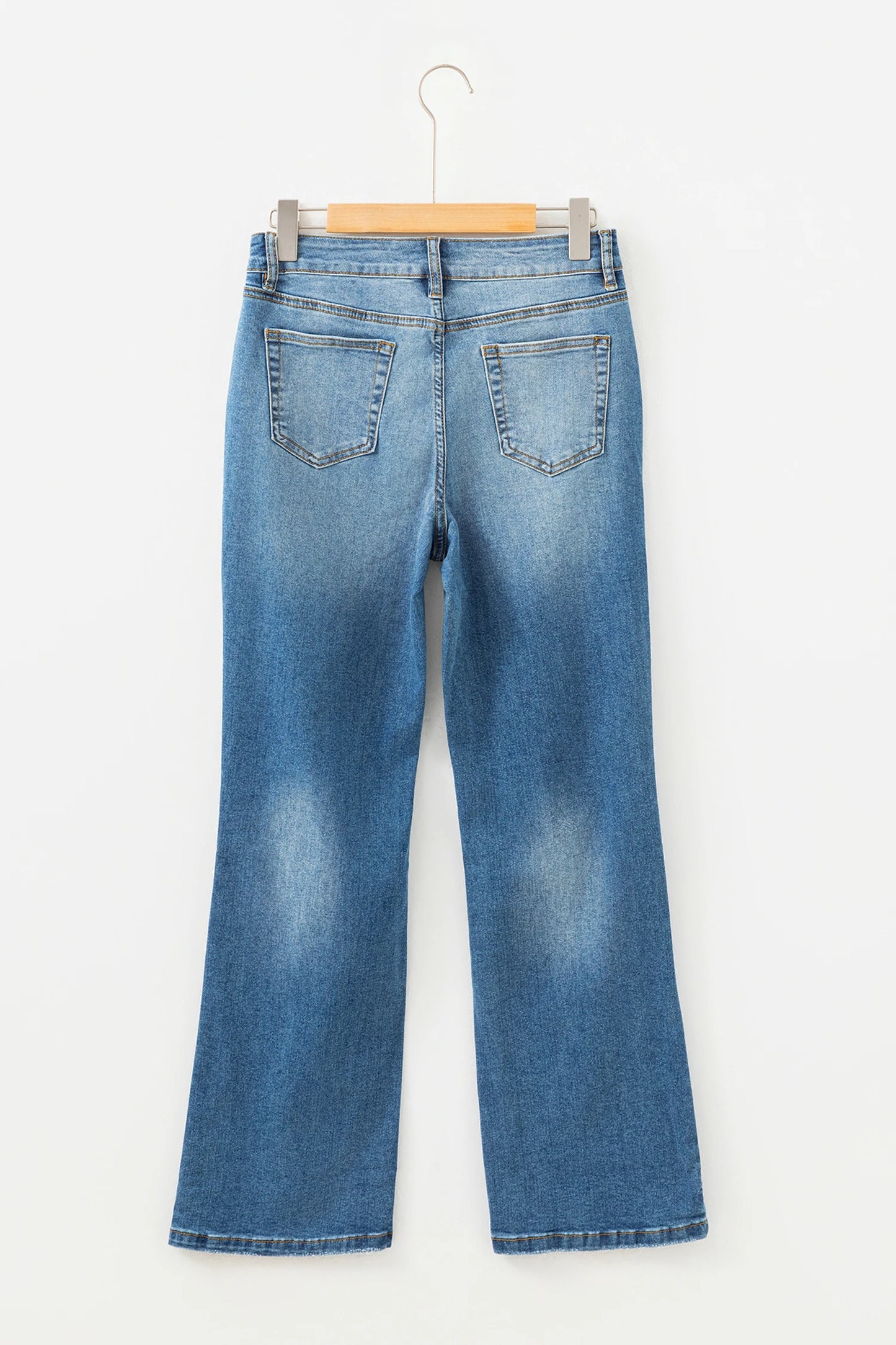 Myosotis Mid Rise Distressed Sneak Peek Straight Leg Jeans