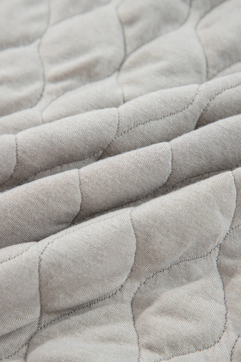 Gray Quilted Quarter Zip Plus Size Hoodie