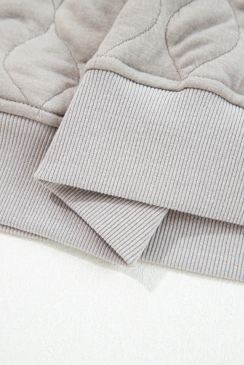 Gray Quilted Quarter Zip Plus Size Hoodie