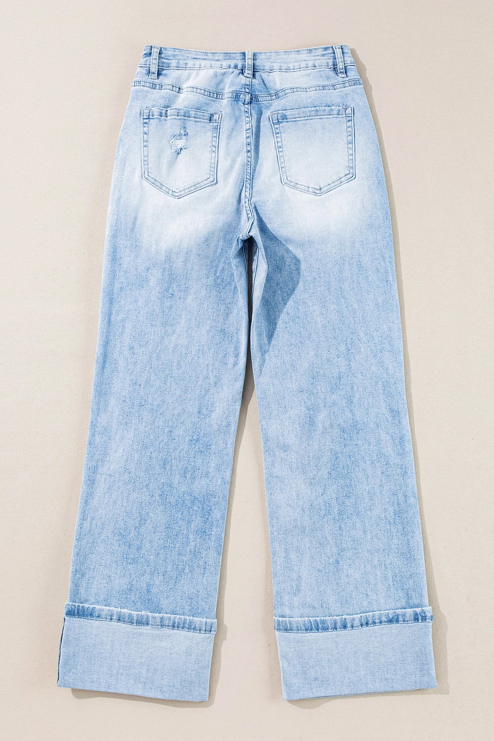 Beau Blue Light Wash Distressed Straight Jeans